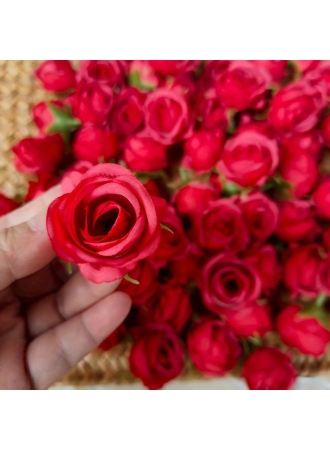 ShebSheb 30 Pcs Mini Red Rose Head Fake Red Roses Artificial Flowers for Home DIY Flower Wall Party Birthday Decor - Image 3